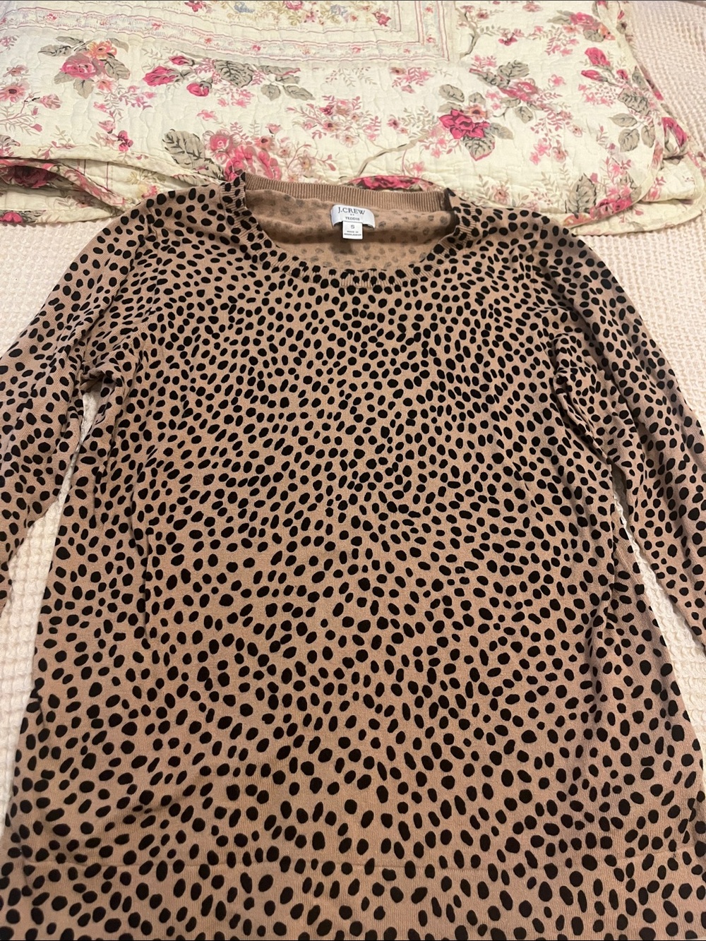 J. Crew Tan and Black Leopard Print Long Sleeve Top